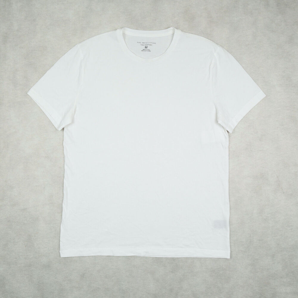 The Men's Store Pima Cotton Solid T-Shirt White Size M